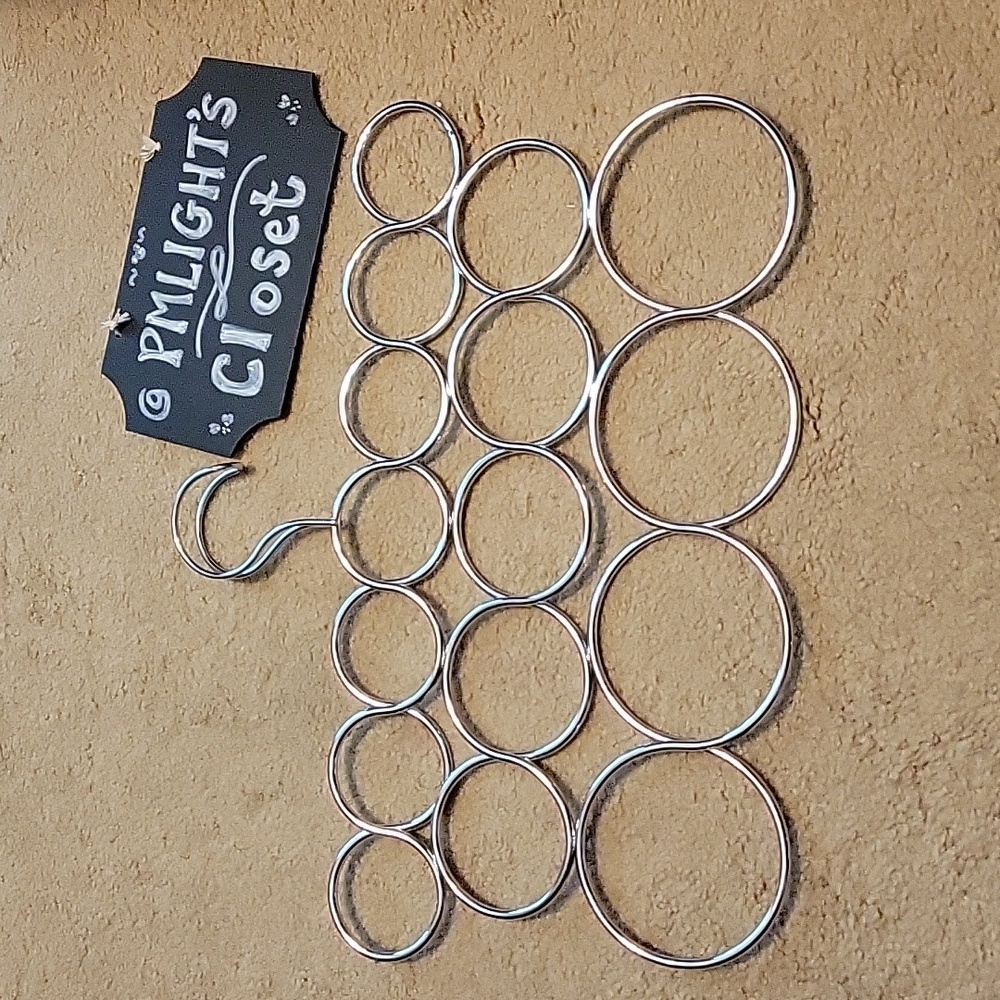 Metal Scarf Belt Tie Organizer Silver